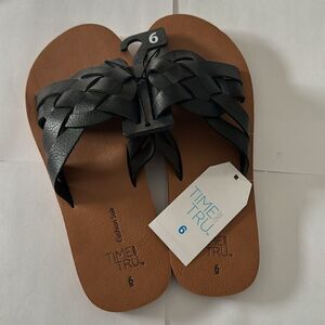 Comfort Slides Womens 6 Black Brown